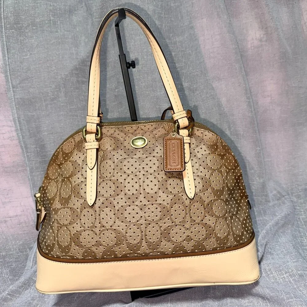 Coach Perforated Leather Satchel – Modern Elegance with Iconic Craftsmanship